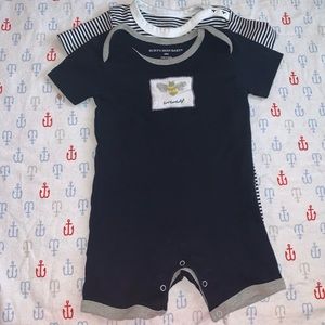 2 Burt’s Bees Baby Rompers with Snap Buttons. 18 Months.